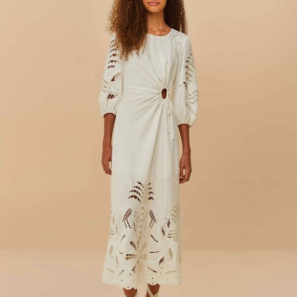 Off-White Richelieu LENZING™ ECOVERO™ Euroflax™ Midi Dress - Picture 1 of 1